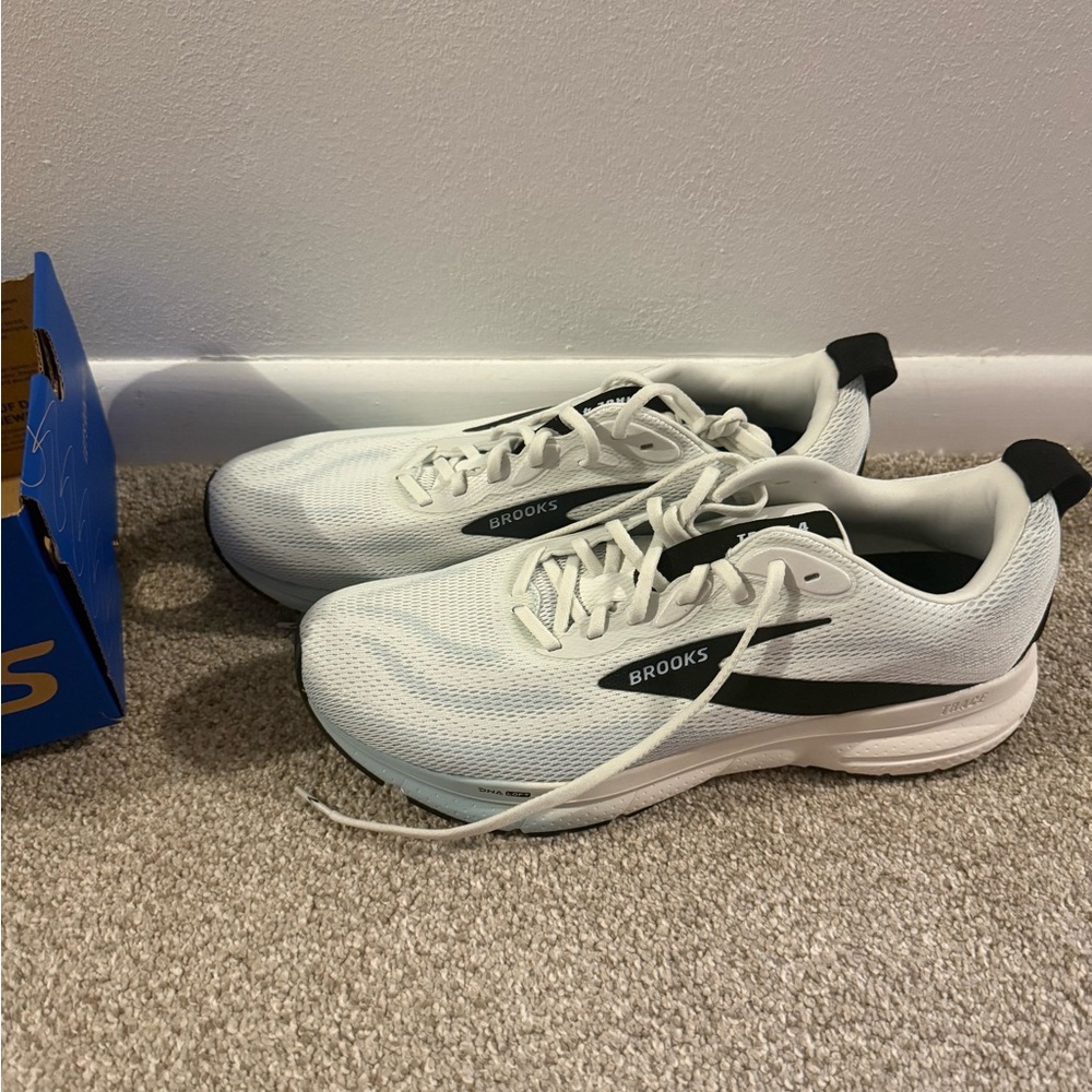 Brooks White and Black Athletic Shoes